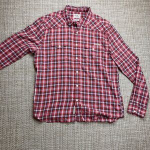 Lucky Brand Distinctive Western Long Sleeve Shirt Mens Multicolor Plaid Large